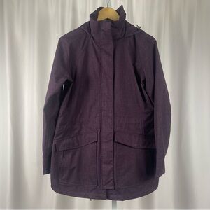 MEC Mountain Equipment Co-op Medium Outdoor Rain Jacket Plum Hooded Zip Up